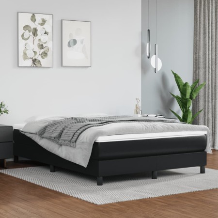 Estructura de cama de cuero sintético negro 140x190 cm de vidaXL, Camas y somieres - Ref: Foro24-3120694, Precio: 99,27 €, De...