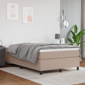Estructura cama box spring cuero sintético capuchino 120x200 cm de vidaXL, Camas y somieres - Ref: Foro24-3121040, Precio: 10...