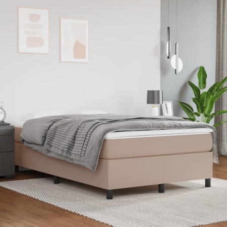 Estructura cama box spring cuero sintético capuchino 120x200 cm de vidaXL, Camas y somieres - Ref: Foro24-3121040, Precio: 10...