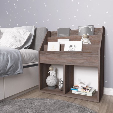 Revistero de niños madera ingeniería gris y Sonoma 71x30x78,5cm en Revisteros | Comprar online en Foru.es