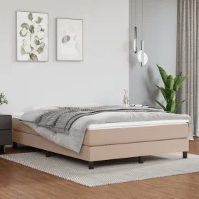 Cappuccino synthetic leather bed frame 140x200 cm by vidaXL, Beds and slatted bases - Ref: Foro24-3120705, Price: 98,19 €, Di...