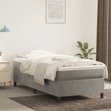 Estructura de cama de terciopelo gris claro 80x200 cm de vidaXL, Camas y somieres - Ref: Foro24-3121084, Precio: 100,41 €, De...