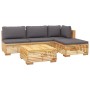 Juego muebles de jardín 5 piezas y cojines madera maciza teca de vidaXL, Conjuntos de jardín - Ref: Foro24-3100856, Precio: 8...