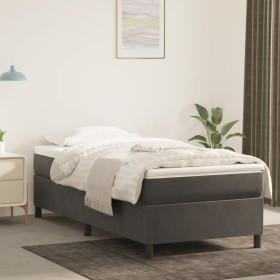 Estructura de cama de terciopelo gris oscuro 100x200 cm de vidaXL, Camas y somieres - Ref: Foro24-3121103, Precio: 92,90 €, D...