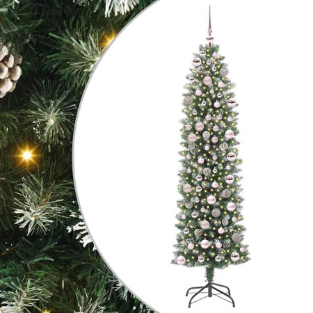 Árbol Navideño Artificial Delgado con 300 LED Verde y 180 cm en Decoración Festiva y Estacional | Comprar online en Foru.es