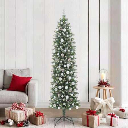 Árbol Navideño Artificial Delgado con 300 LED Verde y 210 cm en Decoración Festiva y Estacional | Comprar online en Foru.es