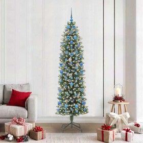 Árbol Navideño Artificial Delgado con 300 LED Verde y 210 cm en Decoración Festiva y Estacional | Comprar online en Foru.es