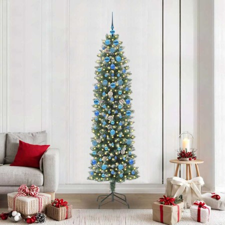 Árbol Navideño Artificial Delgado con 300 LED Verde y 210 cm en Decoración Festiva y Estacional | Comprar online en Foru.es