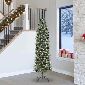 Árbol Navideño Artificial Delgado con 300 LED Verde y 240 cm en Decoración Festiva y Estacional | Comprar online en Foru.es