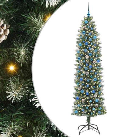 Árbol Navideño Artificial Delgado con 300 LED Verde y 240 cm en Decoración Festiva y Estacional | Comprar online en Foru.es
