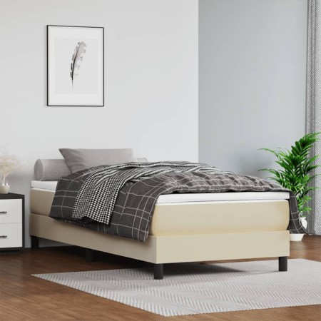 Estructura de cama box spring cuero sintético crema 80x200 cm de vidaXL, Camas y somieres - Ref: Foro24-3120666, Precio: 75,8...
