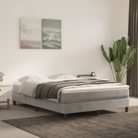 Estructura de cama de terciopelo gris claro 140x200 cm de vidaXL, Camas y somieres - Ref: Foro24-3120772, Precio: 114,41 €, D...