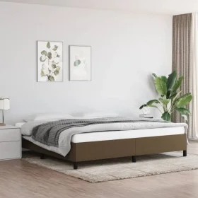 Estructura de cama tela marrón oscuro 200x200 cm de vidaXL, Camas y somieres - Ref: Foro24-347093, Precio: 125,67 €, Descuent...