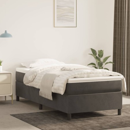 Estructura de cama de terciopelo gris oscuro 90x200 cm de vidaXL, Camas y somieres - Ref: Foro24-3121097, Precio: 93,35 €, De...