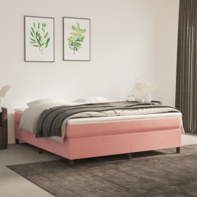 Estructura de cama de terciopelo rosa 180x200 cm de vidaXL, Camas y somieres - Ref: Foro24-3121137, Precio: 114,89 €, Descuen...