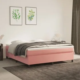 Estructura de cama de terciopelo rosa 180x200 cm de vidaXL, Camas y somieres - Ref: Foro24-3121137, Precio: 112,75 €, Descuen...
