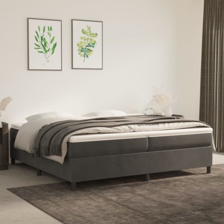 Estructura de cama de terciopelo gris oscuro 180x200 cm de vidaXL, Camas y somieres - Ref: Foro24-3121139, Precio: 128,78 €, ...