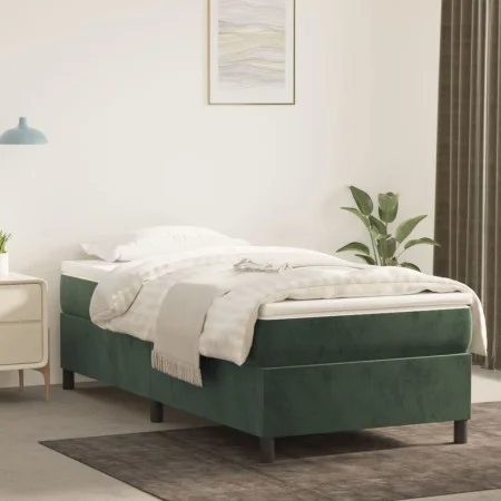 Estructura de cama de terciopelo verde 100x200 cm de vidaXL, Camas y somieres - Ref: Foro24-3121105, Precio: 78,25 €, Descuen...