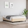 Estructura de cama de tela color crema 140x200 cm de vidaXL, Camas y somieres - Ref: Foro24-347071, Precio: 115,88 €, Descuen...