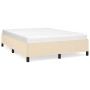 Estructura de cama de tela color crema 140x200 cm de vidaXL, Camas y somieres - Ref: Foro24-347071, Precio: 115,88 €, Descuen...