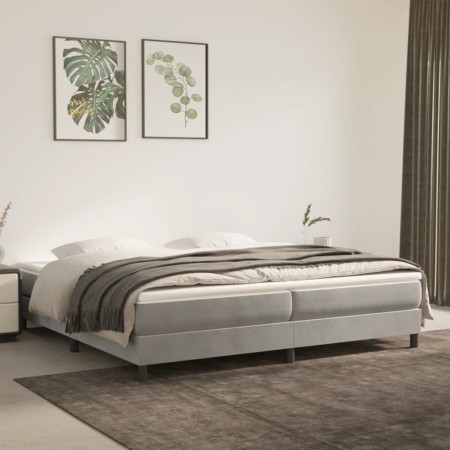Estructura de cama de terciopelo gris claro 180x200 cm de vidaXL, Camas y somieres - Ref: Foro24-3120790, Precio: 122,75 €, D...