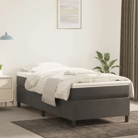 Dark gray velvet bed frame 80x200 cm by vidaXL, Beds and slatted bases - Ref: Foro24-3121085, Price: 87,99 €, Discount: %
