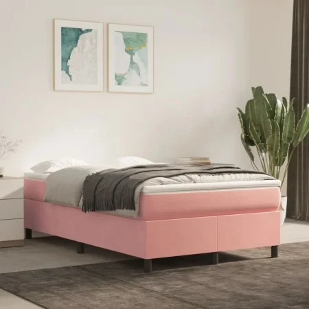 Estructura de cama de terciopelo rosa 120x200 cm de vidaXL, Camas y somieres - Ref: Foro24-3121113, Precio: 115,72 €, Descuen...