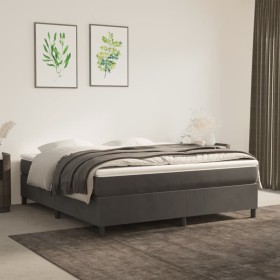 Estructura de cama de terciopelo gris oscuro 180x200 cm de vidaXL, Camas y somieres - Ref: Foro24-3121133, Precio: 134,19 €, ...