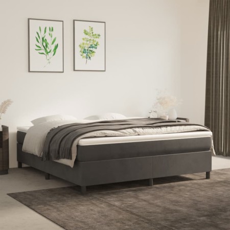 Estructura de cama de terciopelo gris oscuro 180x200 cm de vidaXL, Camas y somieres - Ref: Foro24-3121133, Precio: 134,19 €, ...