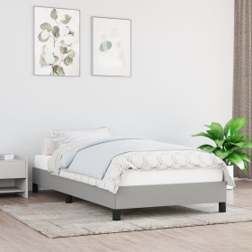 Estructura de cama de tela gris claro 90x200 cm de vidaXL, Camas y somieres - Ref: Foro24-346688, Precio: 76,12 €, Descuento: %