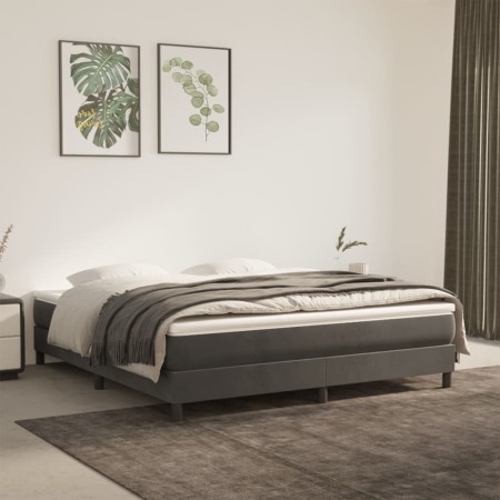 Estructura de cama de terciopelo gris oscuro 180x200 cm de vidaXL, Camas y somieres - Ref: Foro24-3120785, Precio: 125,83 €, ...