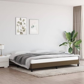 Estructura de cama tela marrón oscuro 200x200 cm de vidaXL, Camas y somieres - Ref: Foro24-346747, Precio: 115,00 €, Descuent...