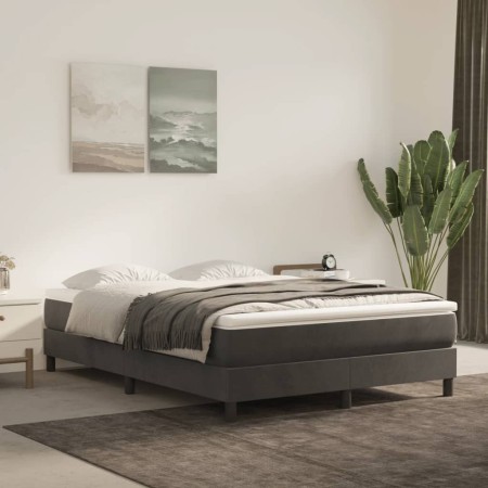 Estructura de cama de terciopelo gris oscuro 140x200 cm de vidaXL, Camas y somieres - Ref: Foro24-3120773, Precio: 105,16 €, ...
