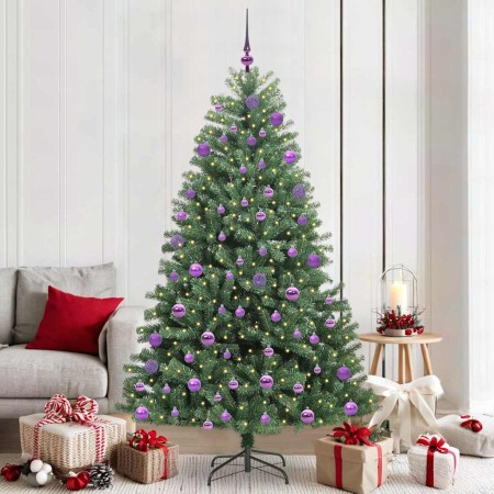 Árbol de Navidad artificial con ramas articuladas Verde 210 cm en Decoración Festiva y Estacional | Comprar online en Foru.es