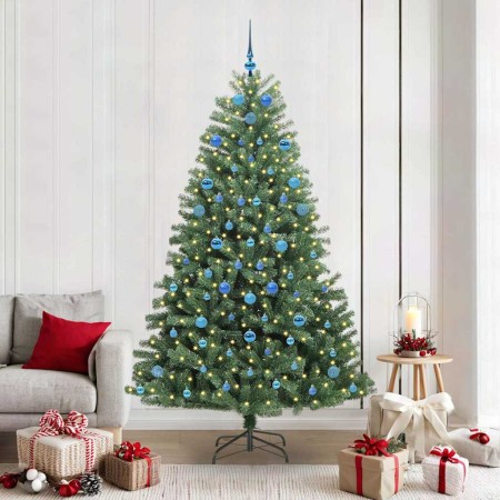 Árbol de Navidad artificial con ramas articuladas Verde 210 cm en Decoración Festiva y Estacional | Comprar online en Foru.es