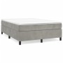Estructura de cama de terciopelo gris claro 140x190 cm de vidaXL, Camas y somieres - Ref: Foro24-3121114, Precio: 153,83 €, D...