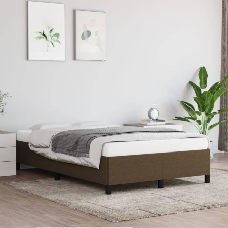 Estructura de cama de tela marrón oscuro 120x200 cm de vidaXL, Camas y somieres - Ref: Foro24-347053, Precio: 119,89 €, Descu...