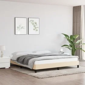 Cream fabric bed frame 180x200 cm by vidaXL, Beds and slatted bases - Ref: Foro24-346741, Price: 111,99 €, Discount: %