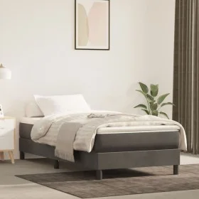 Estructura de cama de terciopelo gris oscuro 90x200 cm de vidaXL, Camas y somieres - Ref: Foro24-3120749, Precio: 75,30 €, De...
