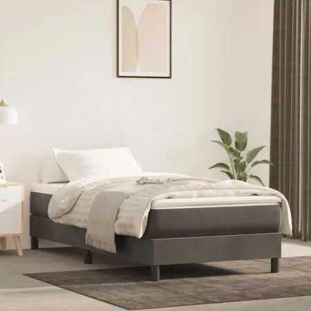 Dark gray velvet bed frame 90x200 cm by vidaXL, Beds and slatted bases - Ref: Foro24-3120749, Price: 75,30 €, Discount: %