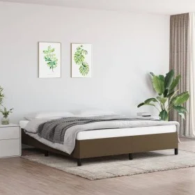 Estructura de cama tela marrón oscuro 180x200 cm de vidaXL, Camas y somieres - Ref: Foro24-347085, Precio: 132,75 €, Descuent...