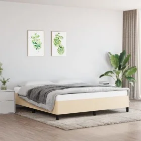 Cream fabric bed frame 180x200 cm by vidaXL, Beds and slatted bases - Ref: Foro24-347087, Price: 131,55 €, Discount: %