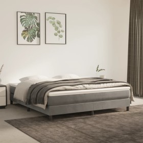 Estructura de cama de terciopelo gris claro 180x200 cm de vidaXL, Camas y somieres - Ref: Foro24-3120784, Precio: 118,89 €, D...