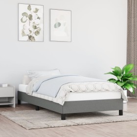 Estructura de cama de tela gris oscura 90x200 cm de vidaXL, Camas y somieres - Ref: Foro24-346689, Precio: 70,23 €, Descuento: %