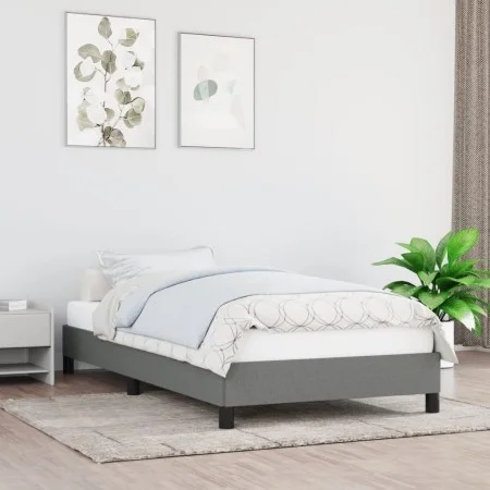 Dark gray fabric bed frame 90x200 cm by vidaXL, Beds and slatted bases - Ref: Foro24-346689, Price: 69,83 €, Discount: %