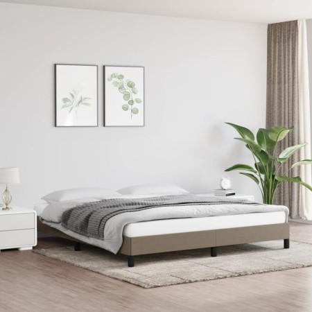 Estructura de cama de tela gris taupe 180x200 cm de vidaXL, Camas y somieres - Ref: Foro24-346740, Precio: 105,25 €, Descuent...