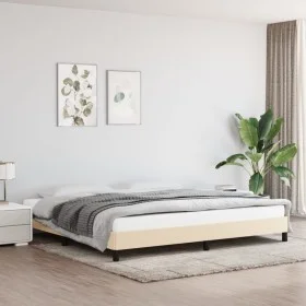 Cream fabric bed frame 200x200 cm by vidaXL, Beds and slatted bases - Ref: Foro24-346749, Price: 121,05 €, Discount: %