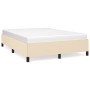 Estructura de cama de tela color crema 140x190 cm de vidaXL, Camas y somieres - Ref: Foro24-347063, Precio: 121,77 €, Descuen...