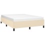 Estructura de cama de tela color crema 140x190 cm de vidaXL, Camas y somieres - Ref: Foro24-347063, Precio: 121,77 €, Descuen...