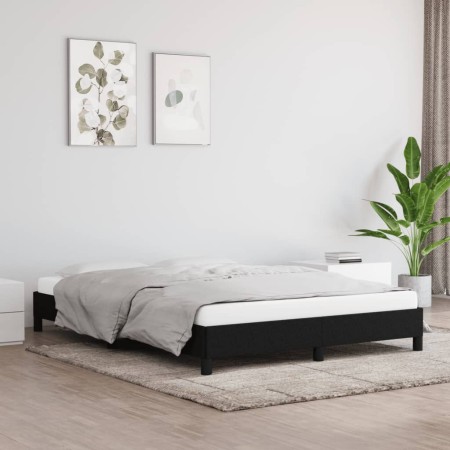 Estructura de cama de tela negra 140x200 cm de vidaXL, Camas y somieres - Ref: Foro24-346722, Precio: 120,43 €, Descuento: %